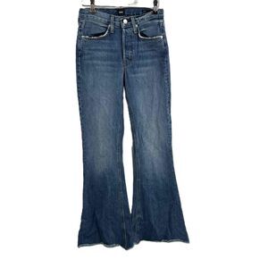 Edwin Flare Jeans Blue Distressed Chrissy Wide Flare Bootcut Womens‎ Size 24 New